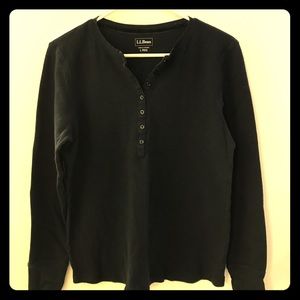 Navy blue LL Bean thermal Henley top